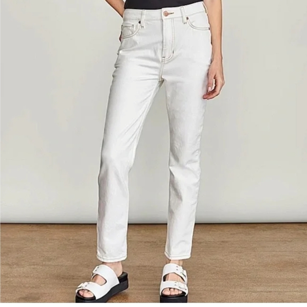Elizabeth and James  Higt Rise Vintage Straight Leg White Jeans Size 10